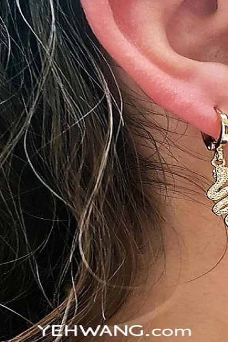 earrings special snake plata chapado en 