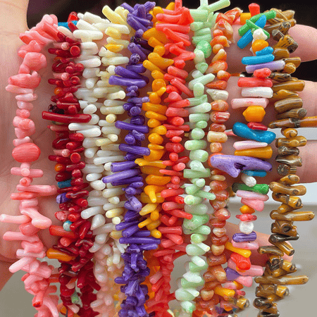 1 String Colored Natural Coral Jewelry Beads(Size:9mm-20mm) 2