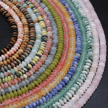 1 Strang Schmuckperlen aus natürlicher Abakus-Perle aus Stein der Romantischen Serie (Perlengröße: 3 mm * 6 mm) 2