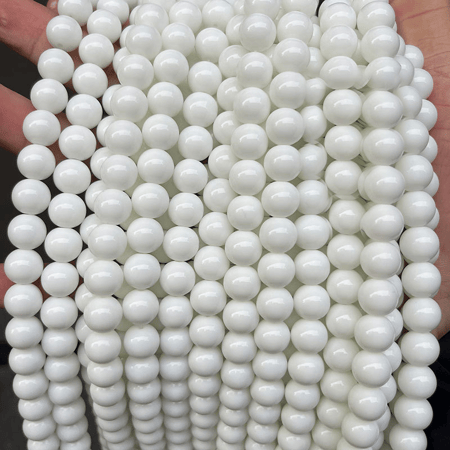 1 String Daily Annular White Glass Beads Jewelry Beads 2