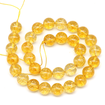 1 String klassische ringförmige Citrin Natursteine Kristall Schmuck Perlen 2