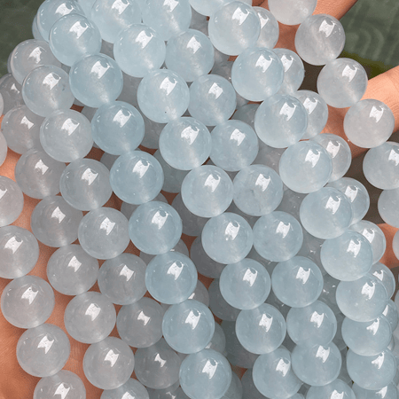 1 Strang elegante Aquamarin Naturstein Schmuckperlen 2
