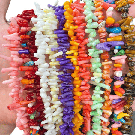 1 String Colored Natural Coral Jewelry Beads(Size:9mm-20mm)