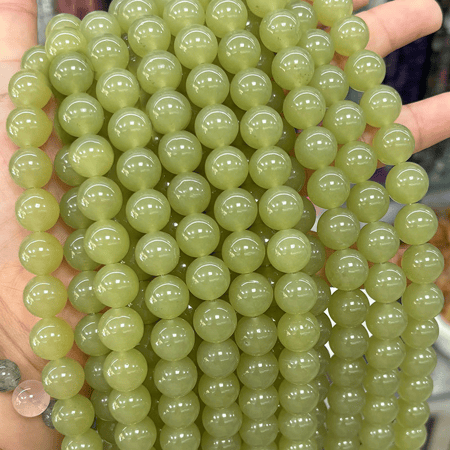 1 Strang transparente grüne ringförmige Natursteine Schmuckperlen