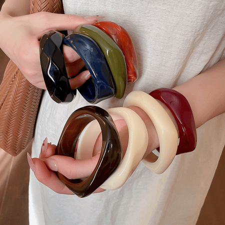 Bracelet jonc en acrylique de forme irrégulière, 1 pièce 2