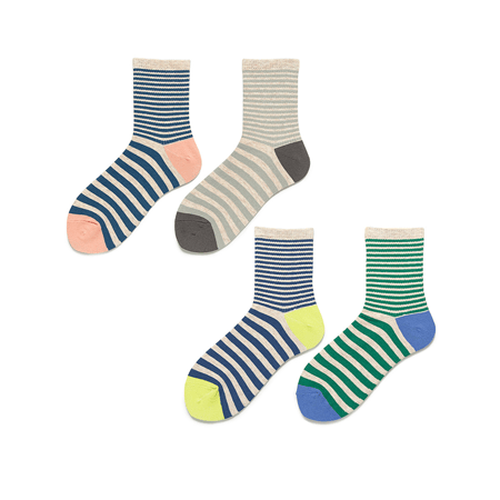 1 Paar bunte gestreifte Damen-Wadensocken aus Baumwolle 2