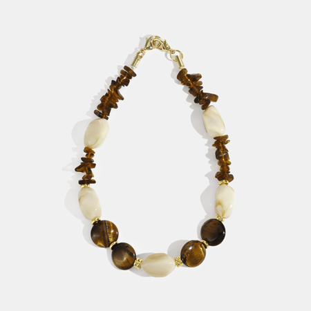 1 stuk klassieke onregelmatig gevormde telefoonketting van natuursteen en acryl 2