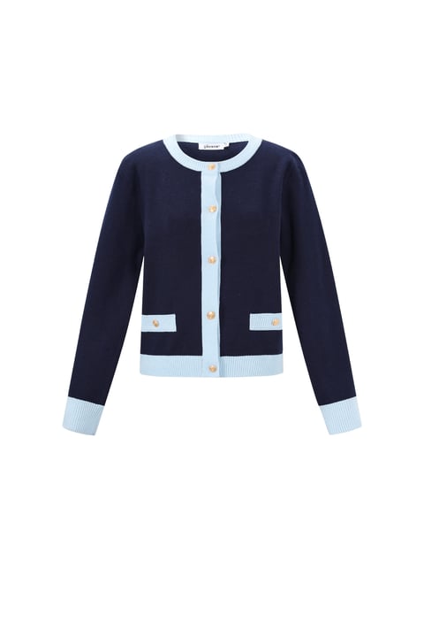 Knitted Polyester Women's Knit Cardigan Casual Color Clash 2