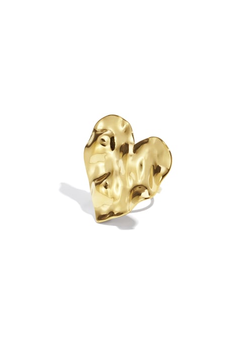 Large heart statement texture ring 2