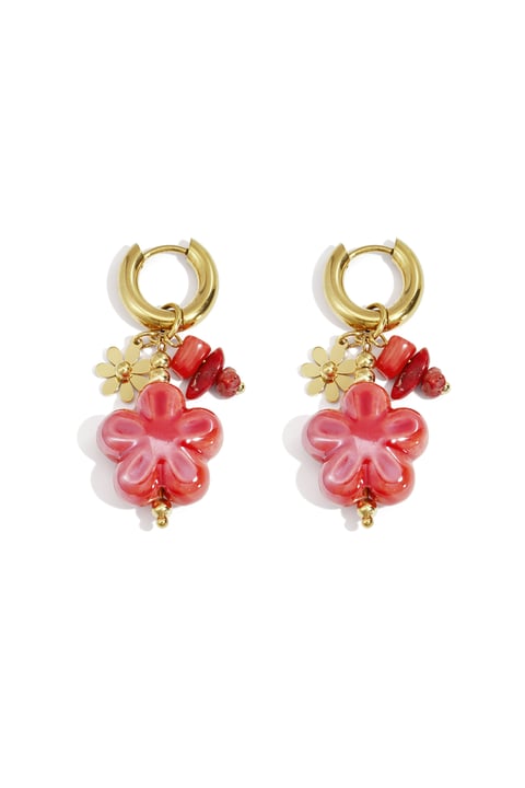 Boucles d&#39;oreilles pendantes en acier inoxydable, série Flower Daily Daily Simple, bijoux pour femmes 2