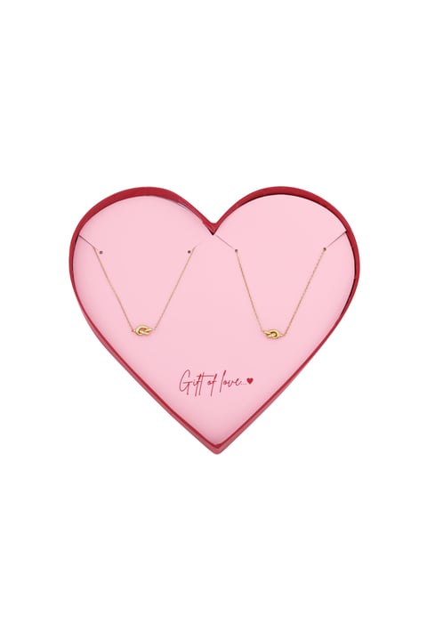 collier et bracelet en acier inoxydable avec nœuds - cadeau d'amour 2