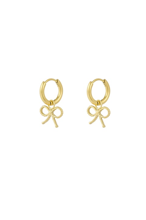 Boucles d'oreilles noeud basic - doré 2