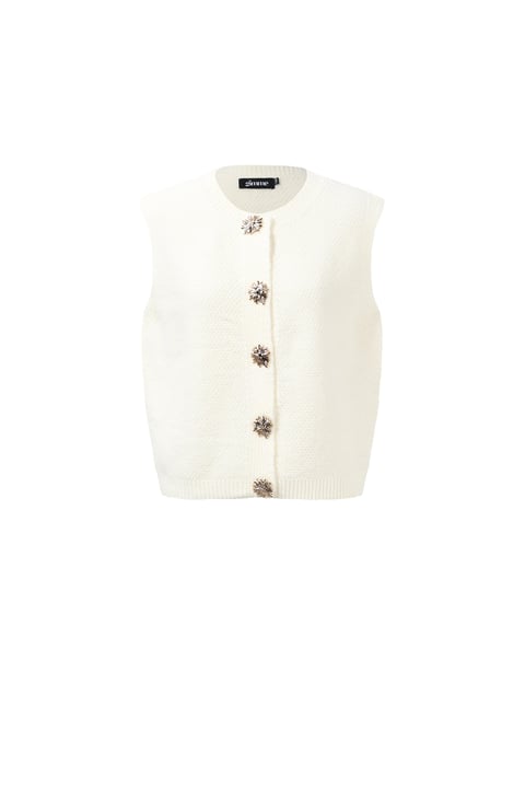 Knitted Polyester Fiber Women's Knitted Vest Casual Solid Color 2