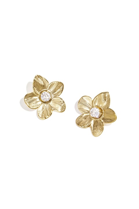 Stainless Steel Stud Earrings Flower Casual Daily Simple Series Women's jewelry 2