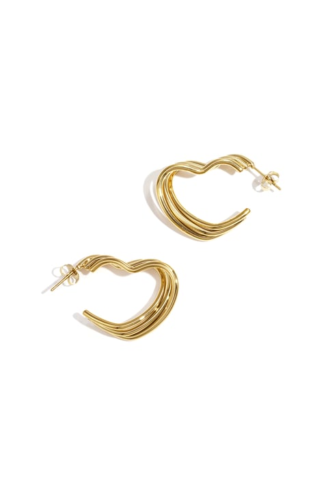 Stainless Steel Hoop Earrings Heart Casual Daily Simple Series Women's jewelry 2