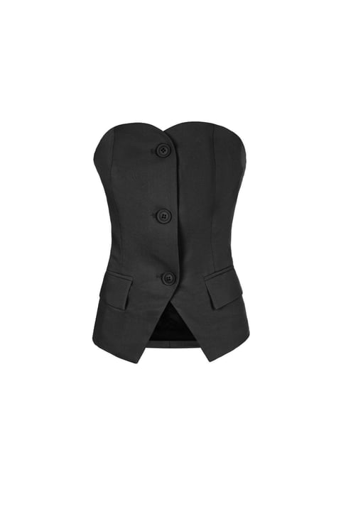 Top Sans Manches Femme en Polyester Conception Structurée à Boutons 2