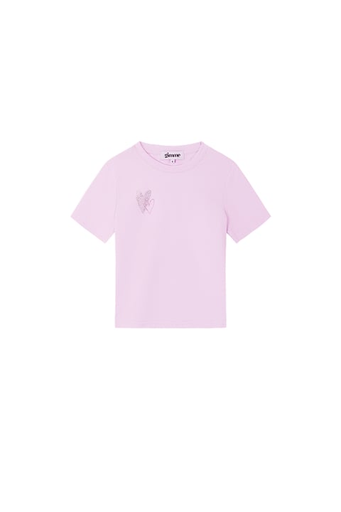 Coton T-shirt Enfant Casual Motif Cœur Brodé 2