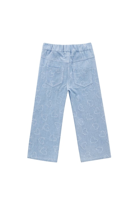 Coton Denim Femme Pantalon Droit Casual Bleu Clair