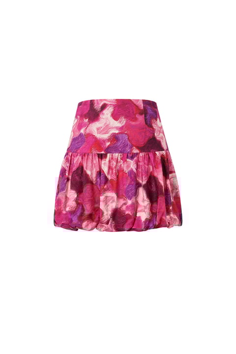 Viscose Women's Mini Skirt Ruffled Design Fuchsia 2