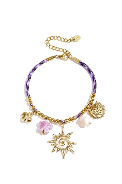 Stainless Steel Charm Bracelets Flower Casual Daily Romantic Series Women's jewelry 2