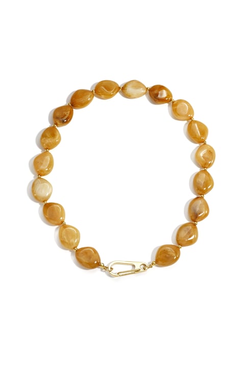 Bead necklace with front closure design 2