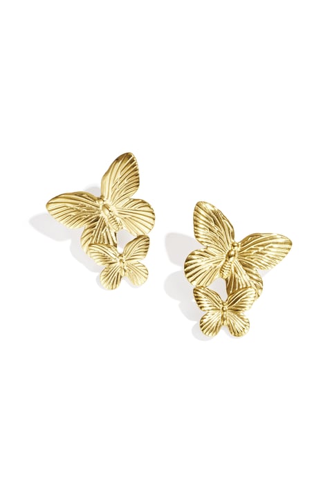 Stainless Steel Drop Earrings butterfly Casual Daily Simple Series Women's jewelry 2