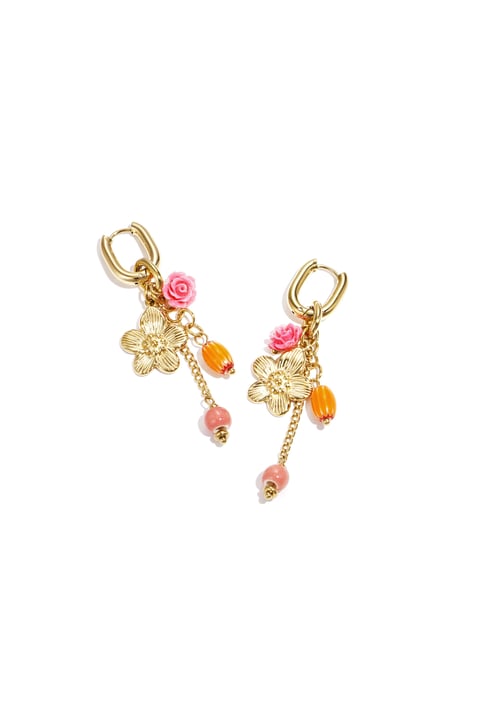 Stainless Steel Dangle Earrings Flower Casual Daily Romantic Series Women's jewelry 2