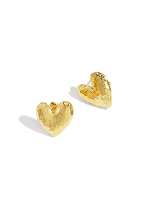 Boucles d'oreilles à tige en forme de cœur, série Simple Daily Simple, bijoux pour femmes