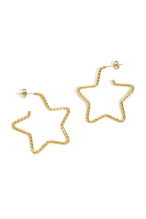 Stainless Steel Hoop Earrings Star Casual Daily Simple Series Women's jewelry 2