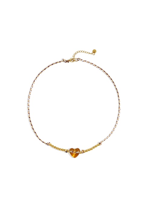 Colliers de perles en polyester, série cœur, décontracté, quotidien, simple, bijoux pour femmes 2