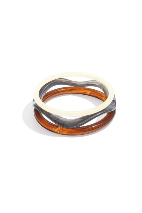 Brazaletes de acrílico de color sólido, serie casual, diario, simple, joyería para mujer 2