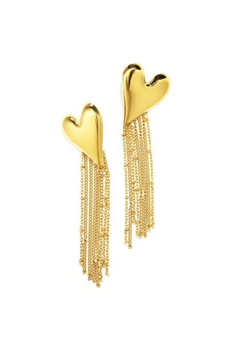 Pendientes colgantes de acero inoxidable con forma de corazón, estilo casual, diario, serie sencilla, joyería para mujer. 2