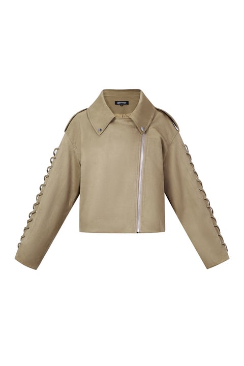 Woven Polyester Fiber Women's Jacket Street Style Tie-up 2