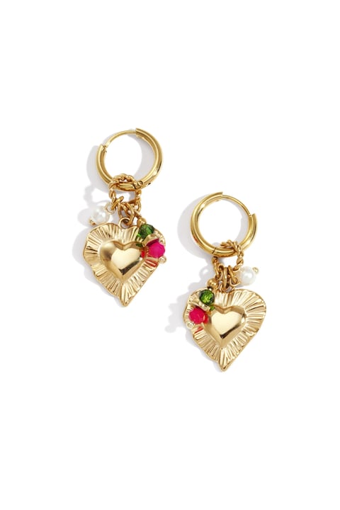 Heart Happy Charm earrings 2