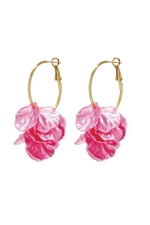 Hoop earrings with mother-of-pearl leaves 2