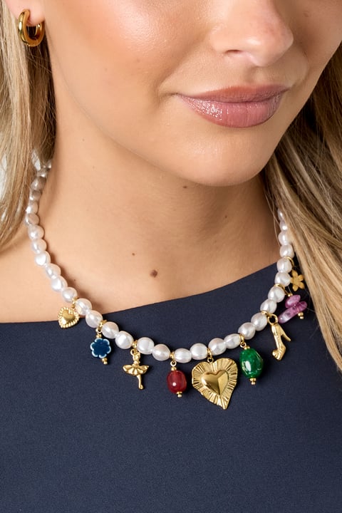 Imitation Pearl Beaded Necklaces Heart Casual Daily Romantic Series Women's jewelry