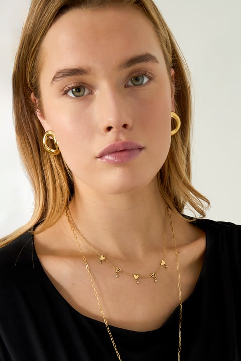 Colliers chaîne en acier inoxydable Cœur Décontracté Quotidien Simple Série Bijoux pour femmes