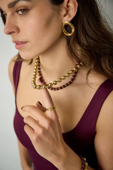 Colliers à plusieurs rangs en acrylique avec perles, collection simple et décontractée pour femmes