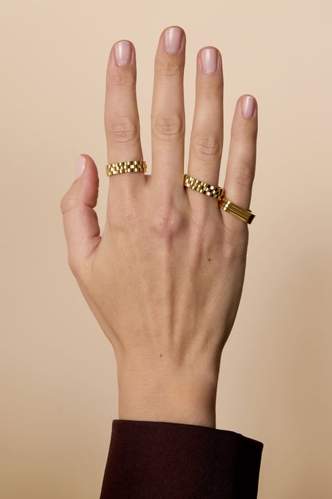 Roestvrijstalen minimalistische ringen rechthoek Eenvoudig dagelijks Eenvoudig serie Dames sieraden