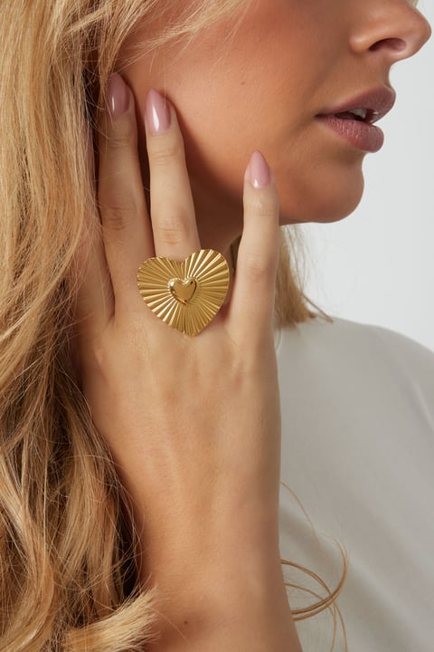 Bagues en acier inoxydable pour femme, style décontracté et simple, série cœur, bijoux pour femmes