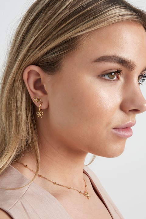 Boucles d'oreilles noeud basic - doré