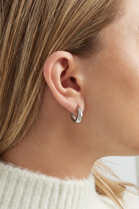 Boucles d'oreilles créoles basiques moyennes - doré