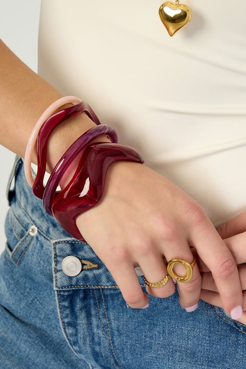 Brazaletes de acrílico de forma irregular, serie casual, diaria y sencilla, joyería para mujer.