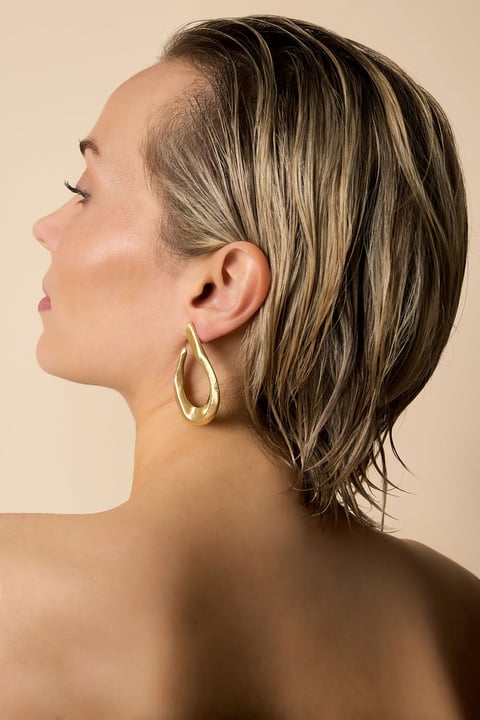 Pendientes de botón de forma irregular, serie casual, diario, simple, joyería para mujer