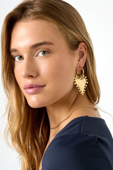 Paslanmaz Çelik Damla Küpeler Kalp Günlük Basit Seri Kadın Takıları