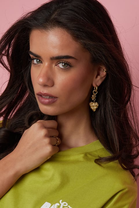 Ohrhänger aus Edelstahl, Herzform, lässig, romantisch, Damenschmuck