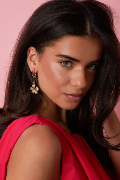 Ohrhänger aus Edelstahl, Blumenmuster, lässig-schlicht, Damenschmuck