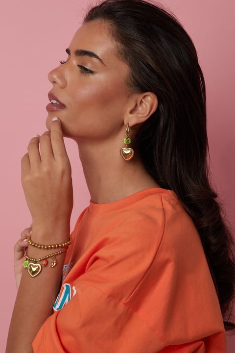 Ohrhänger aus Edelstahl, Herzform, süße und romantische Serie für Damen