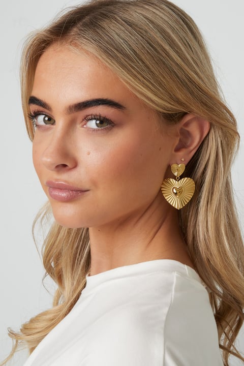 Paslanmaz Çelik Damla Küpeler Kalp Günlük Basit Seri Kadın Takıları