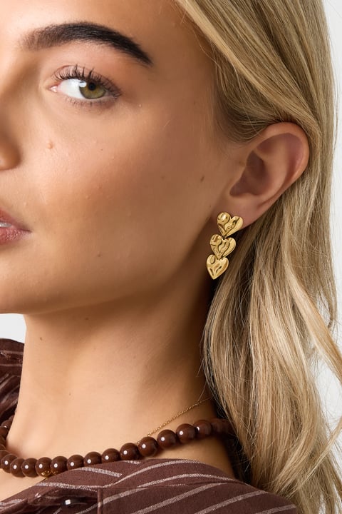 Boucles d'oreilles pendantes en forme de cœur, style décontracté et simple, pour femme